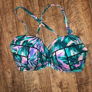 Multicolored Leaf Bikini Top
